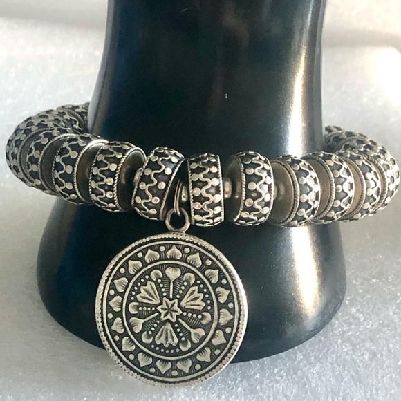 SILPADA Sterling Silver Oversized Oxidized Silver B2BS ROTTEN Toggle Bracelet - Picture 17 of 17